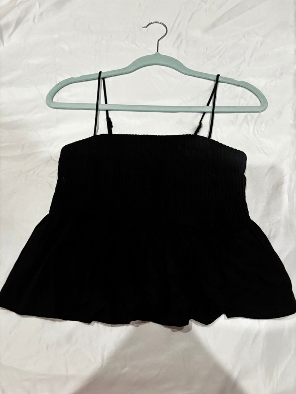 Abercrombie & Fitch Black Smocked Babydoll Cami Top Size XXS NWOT